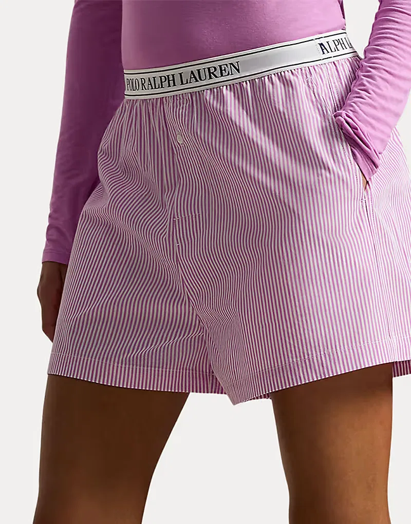 Шорты-боксеры для сна на резинке с логотипом Polo Ralph Lauren, фиолетовый — фото 2