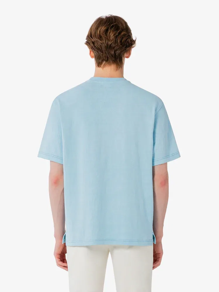 Футболка с контрастной строчкой и карманом LACOSTE, Royal Blue — фото 3