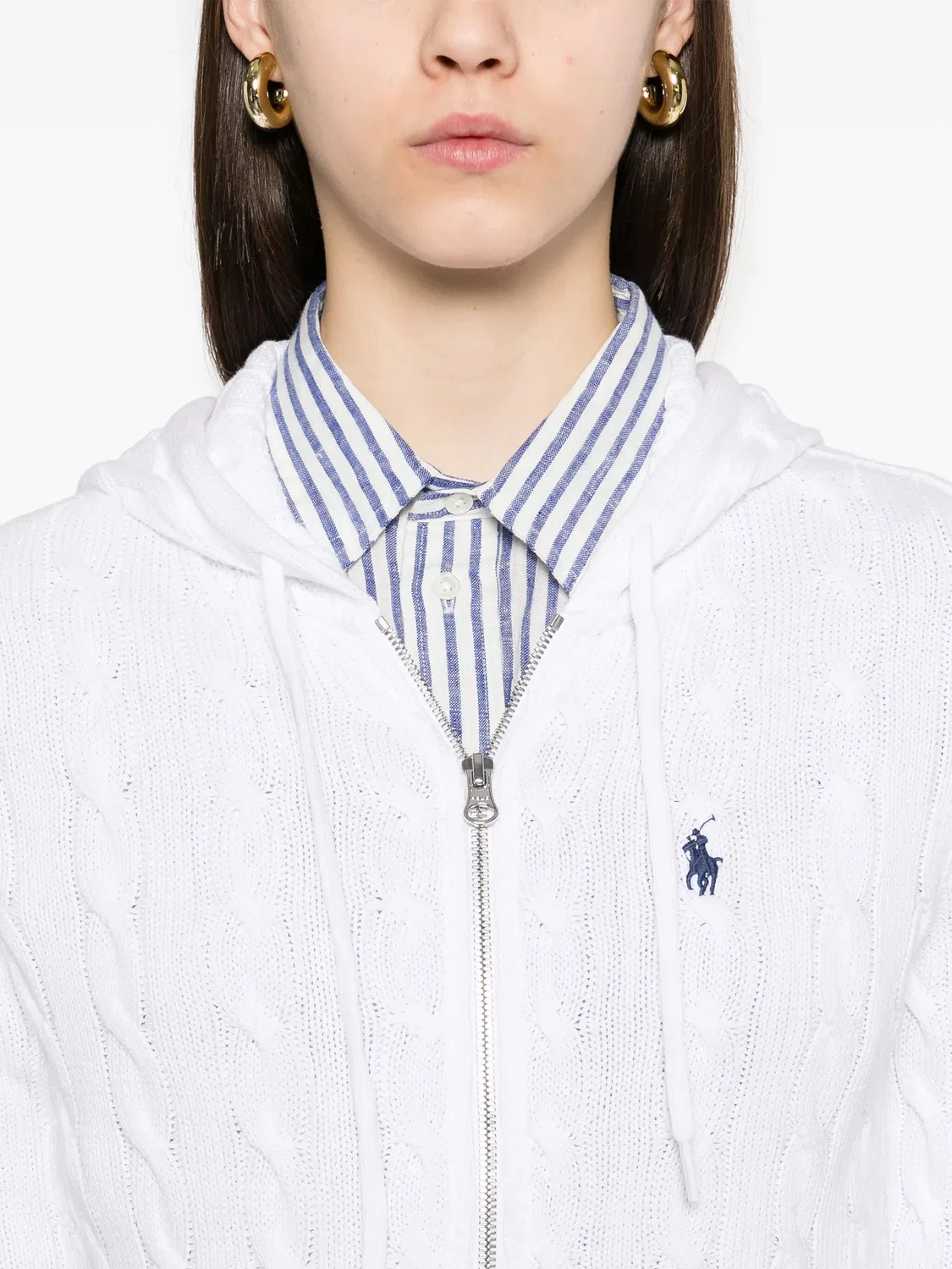 Polo Ralph Lauren Кардиган с капюшоном, хлопковый - белый — фото 3