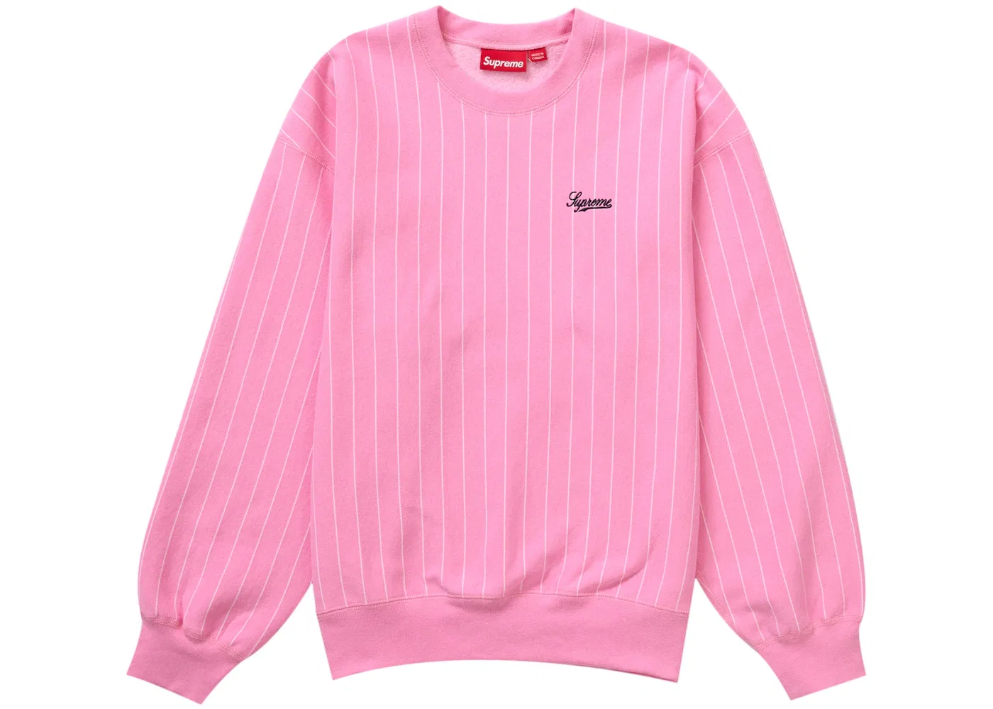 Мужской свитшот с полосками Pinstripe Crewneck Supreme, Pink