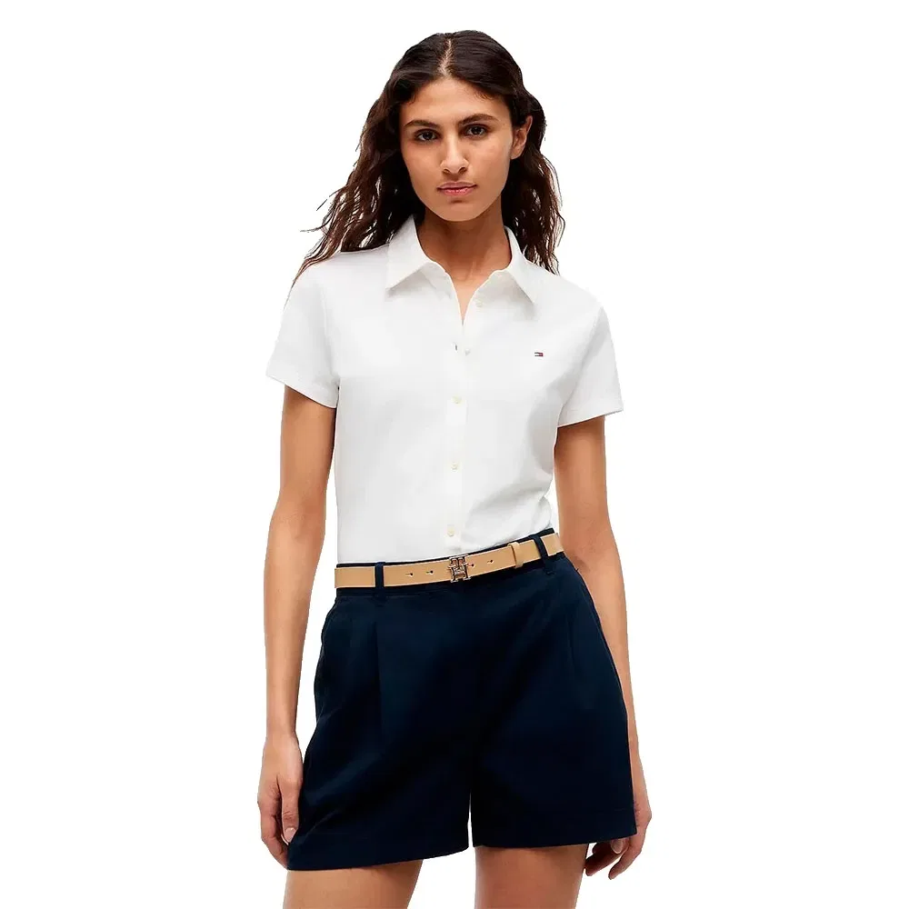 Женская хлопковая рубашка-поло с принтом 1985 Collection Tommy hilfiger, White
