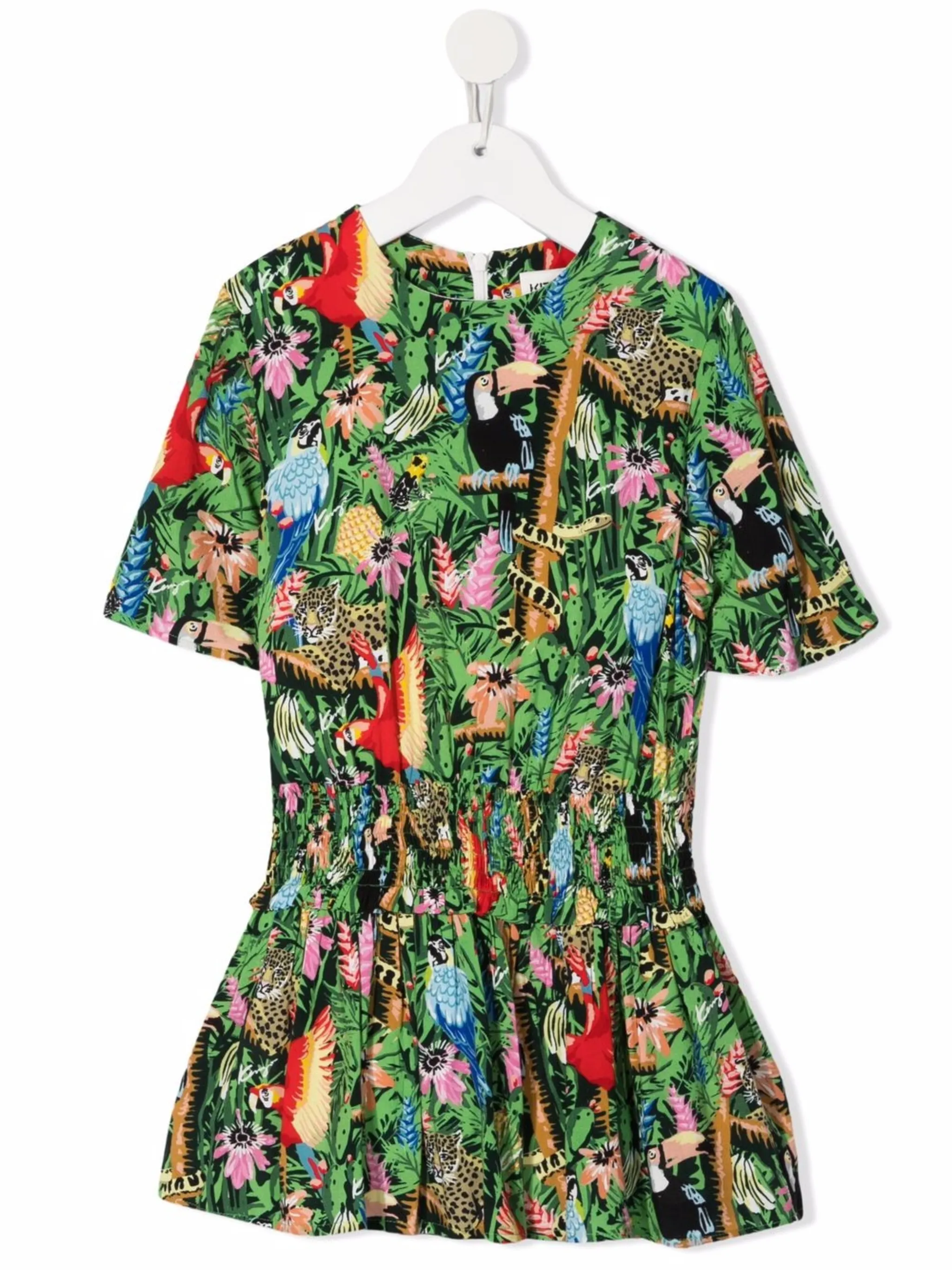 

Платье с принтом Kenzo Kids, зеленый