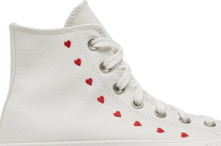 Кроссовки Converse Wmns Chuck Taylor All Star Lift Platform High Embroidered Hearts - White, белый — фото 2