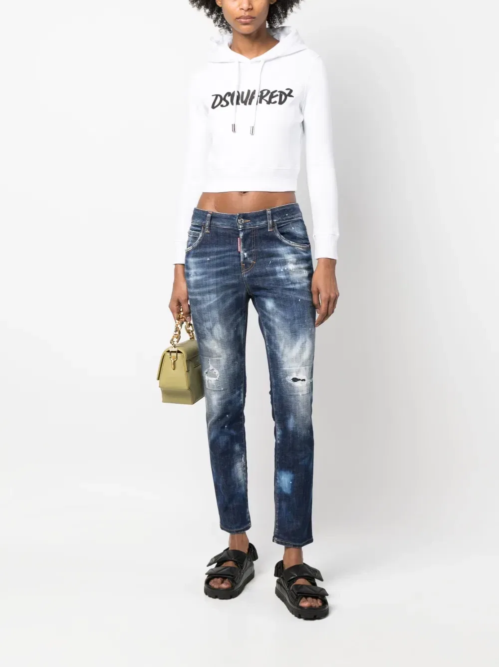 Худи с логотипом Dsquared2, белый — фото 2