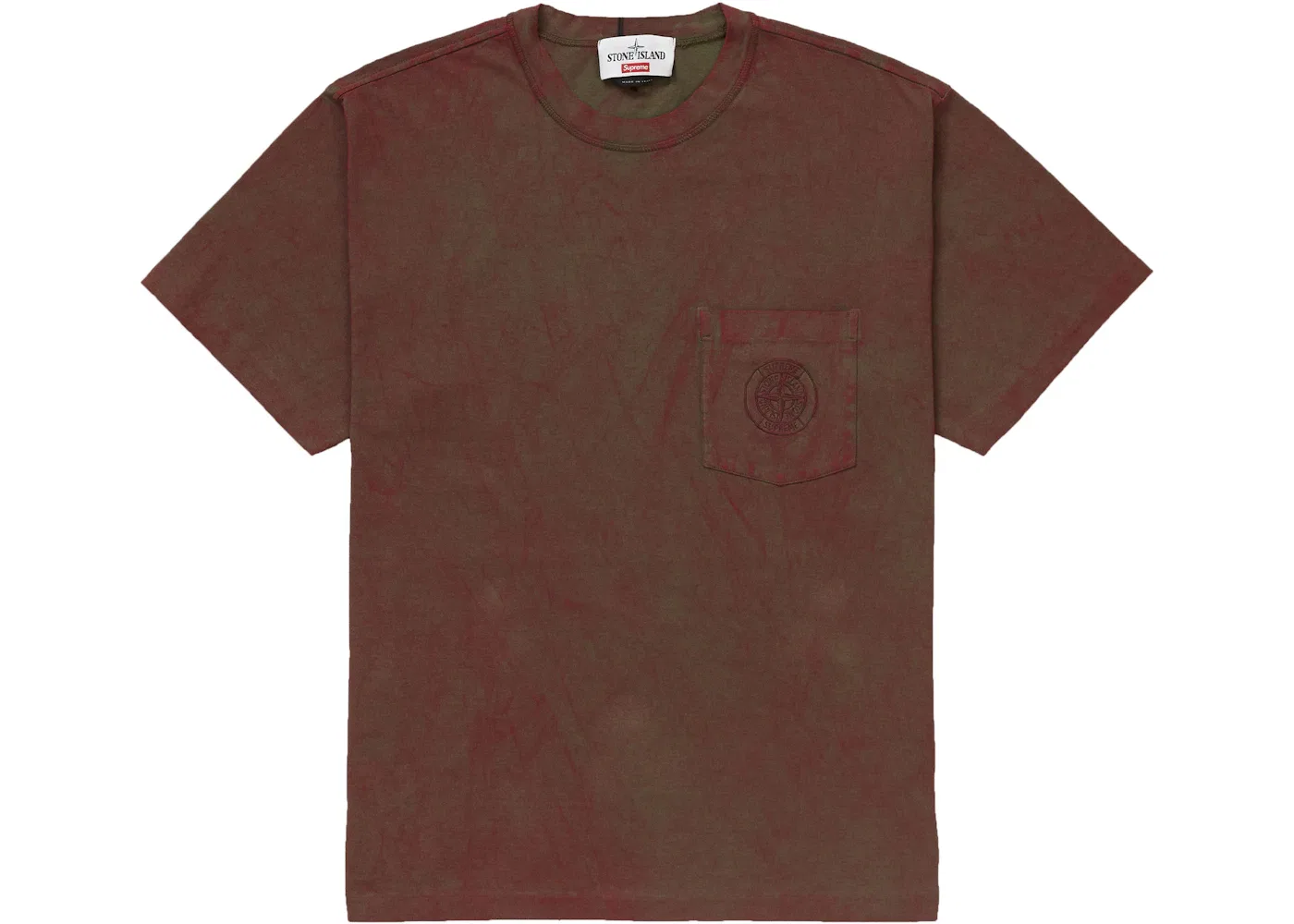 Мужская футболка с принтом Supreme Stone Island Pocket Tee, Red