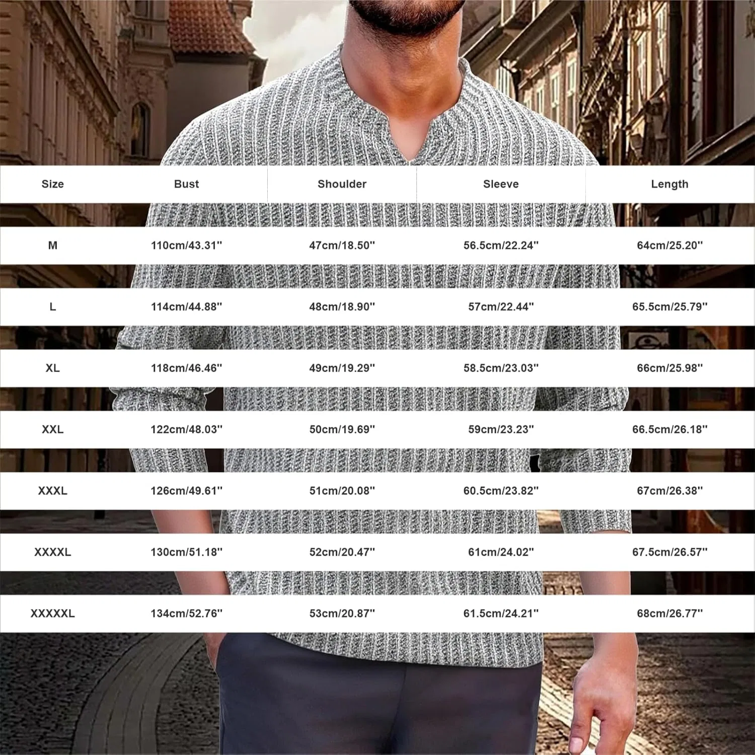Мужская длинная футболка ribbed текстура Miyaomn, Grey — фото 4