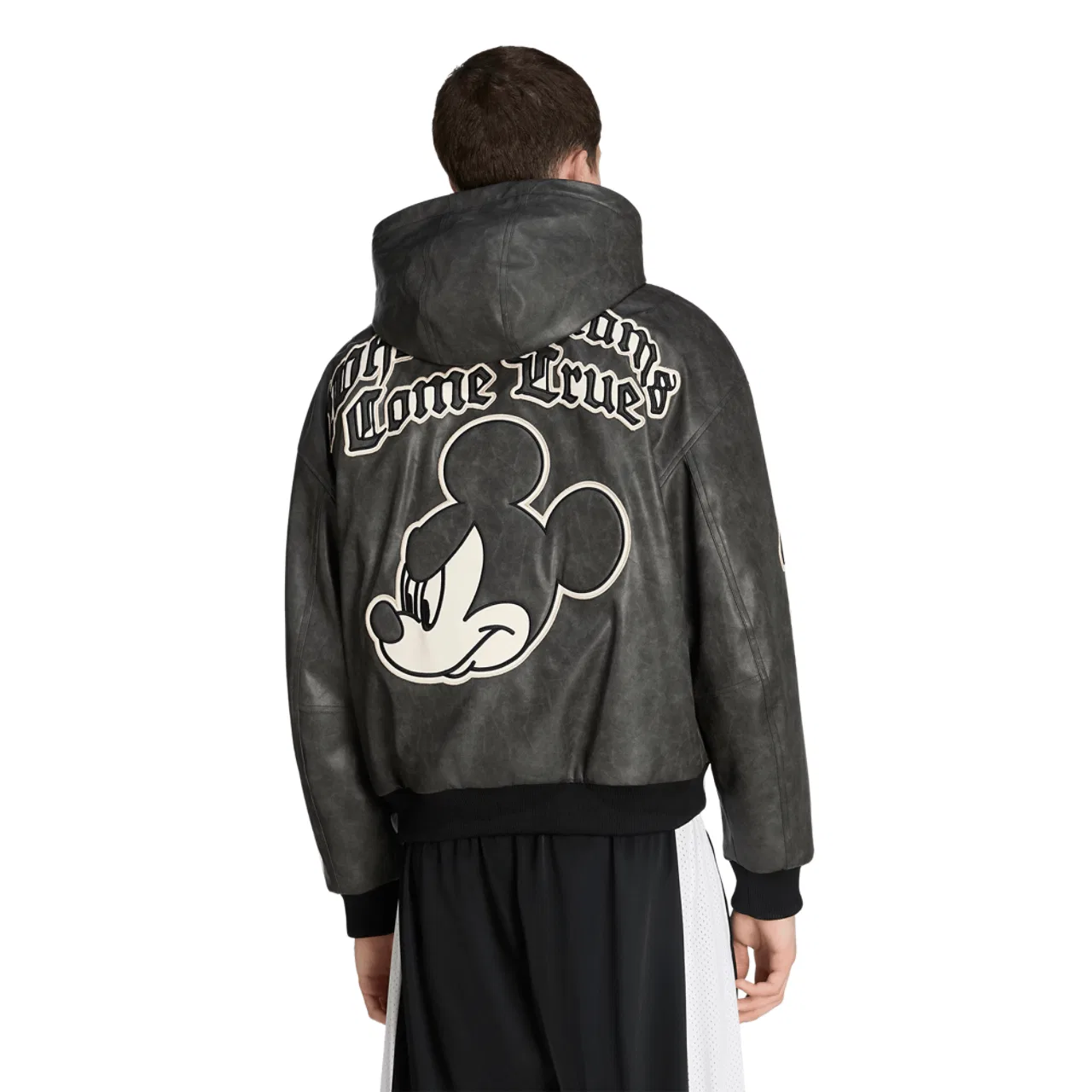 Мужская куртка из экокожи с принтом Mickey Mouse, adidas Originals x Disney, Black — фото 2
