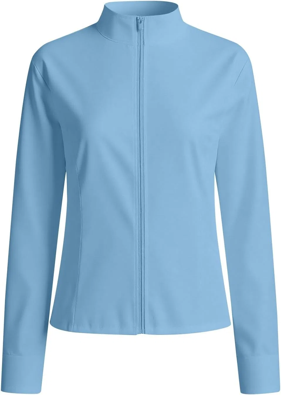 Женская солнцезащитная футболка с полузастежкой UPF50+ Lightweight, Light Blue — фото 4