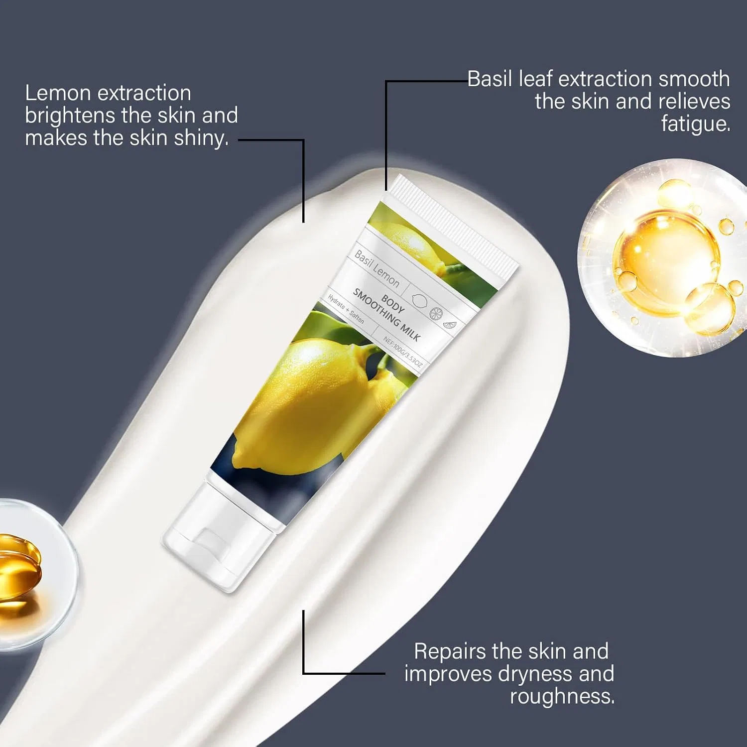Лосьон для тела Lemon Body Lotion, увлажняющий, 100 мл, 3 шт, homomdy — фото 3