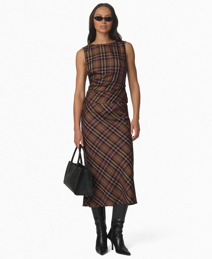Топ без рукавов The Meg Plaid Joe's Jeans, Camel Plaid — фото 2