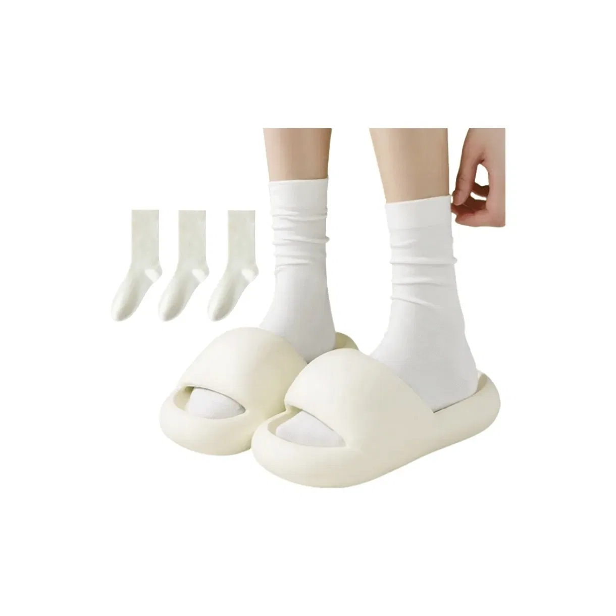Детские носки с принтом 3 пары Cotton Gene, Молочный Белый 3