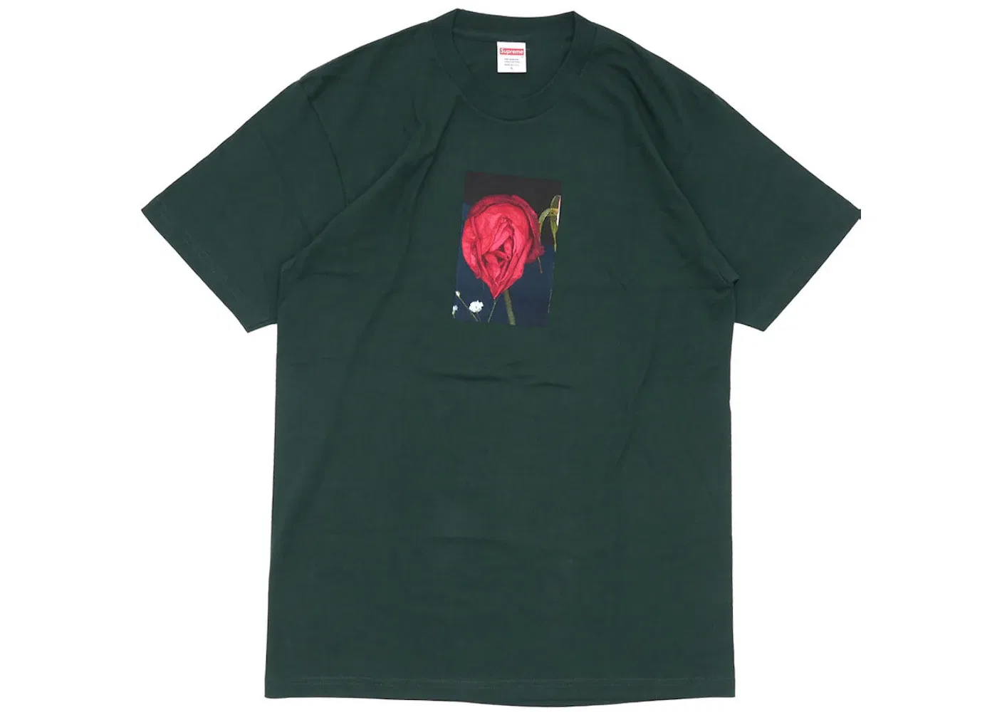 Мужская футболка с принтом Supreme Araki Rose Tee, Green