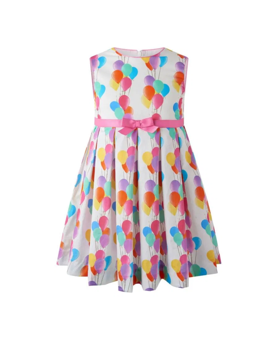 Платье с принтом Balloon Pleated Rachel Riley, Pink