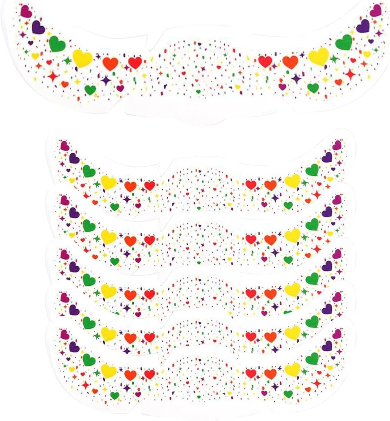 Набор стикеров для лица Glitter Freckles, Generisch, 6 шт, 15x5.2 см, Heart