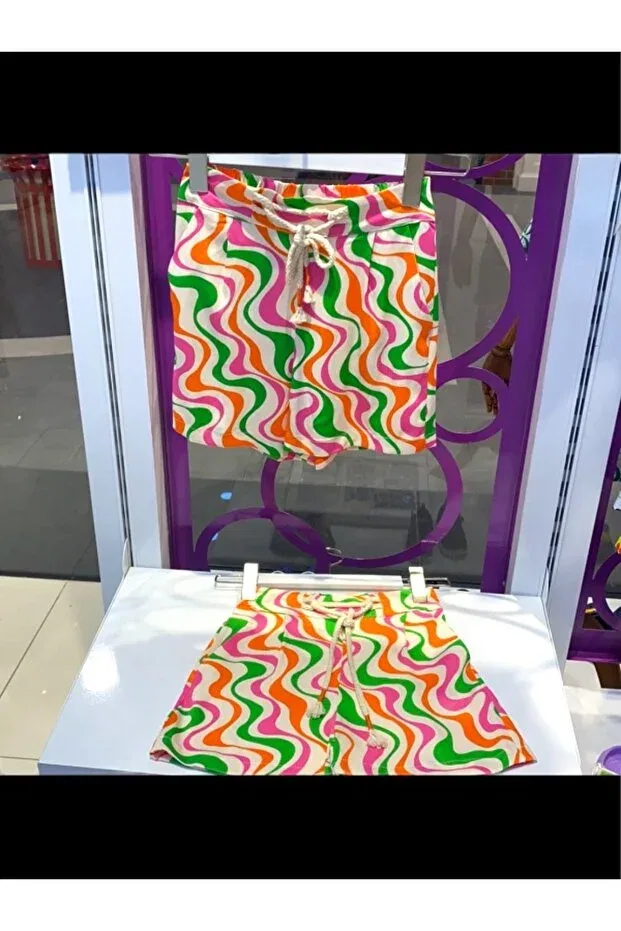 Детские шорты для девочек сатиновые с принтом Little Tortoise, Patterned