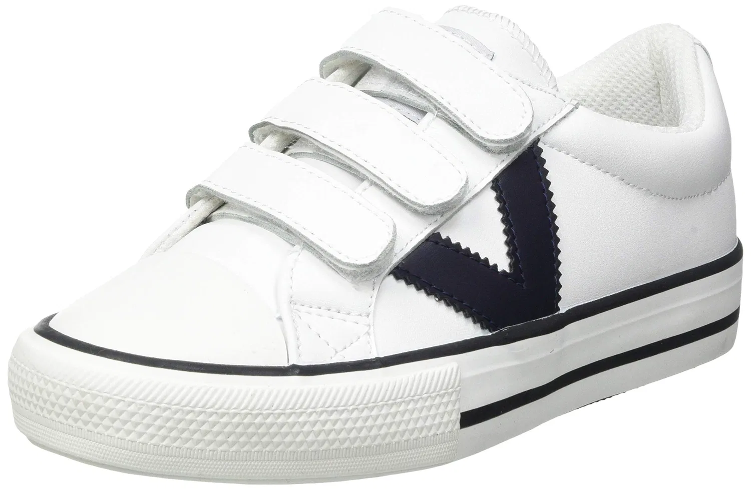 Детские кроссовки с контрастными элементами TRIBU Sneaker Leather Effect & Contrast & Low Neck Tear Unisex Child, White Victoria