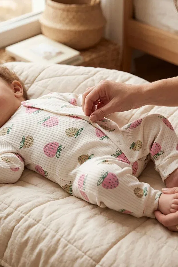 Детское боди-комбинезон с принтом Zıbzıb Baby, Pink