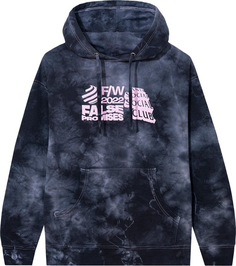 

Худи Anti Social Social Club False Promises Tie Dye Hoodie 'Black', черный