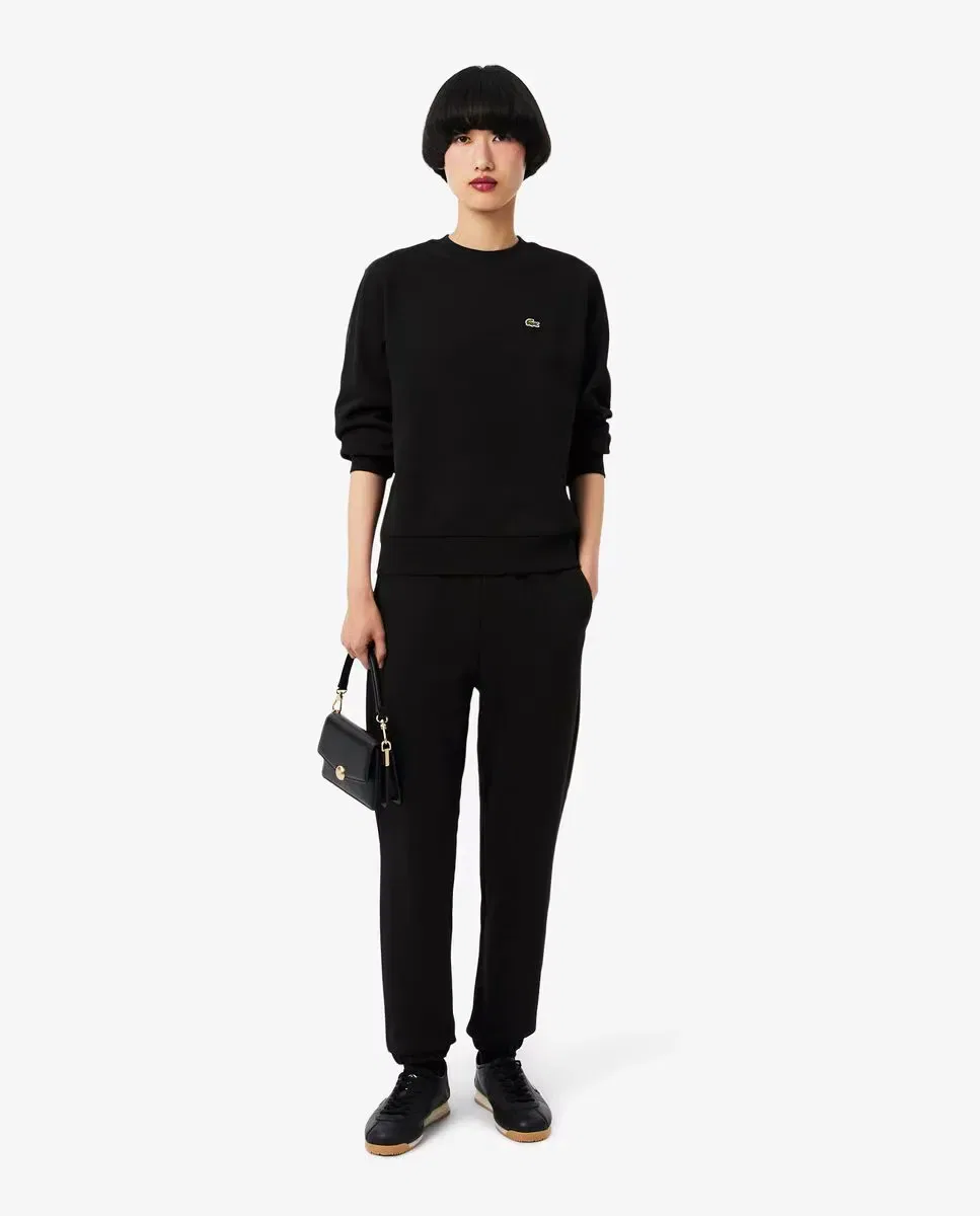 Джоггеры Lacoste Negro из футера с прямым кроем