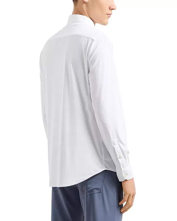 Мужская рубашка из стрейч-ткани Emporio Armani, Brilliant White — фото 3