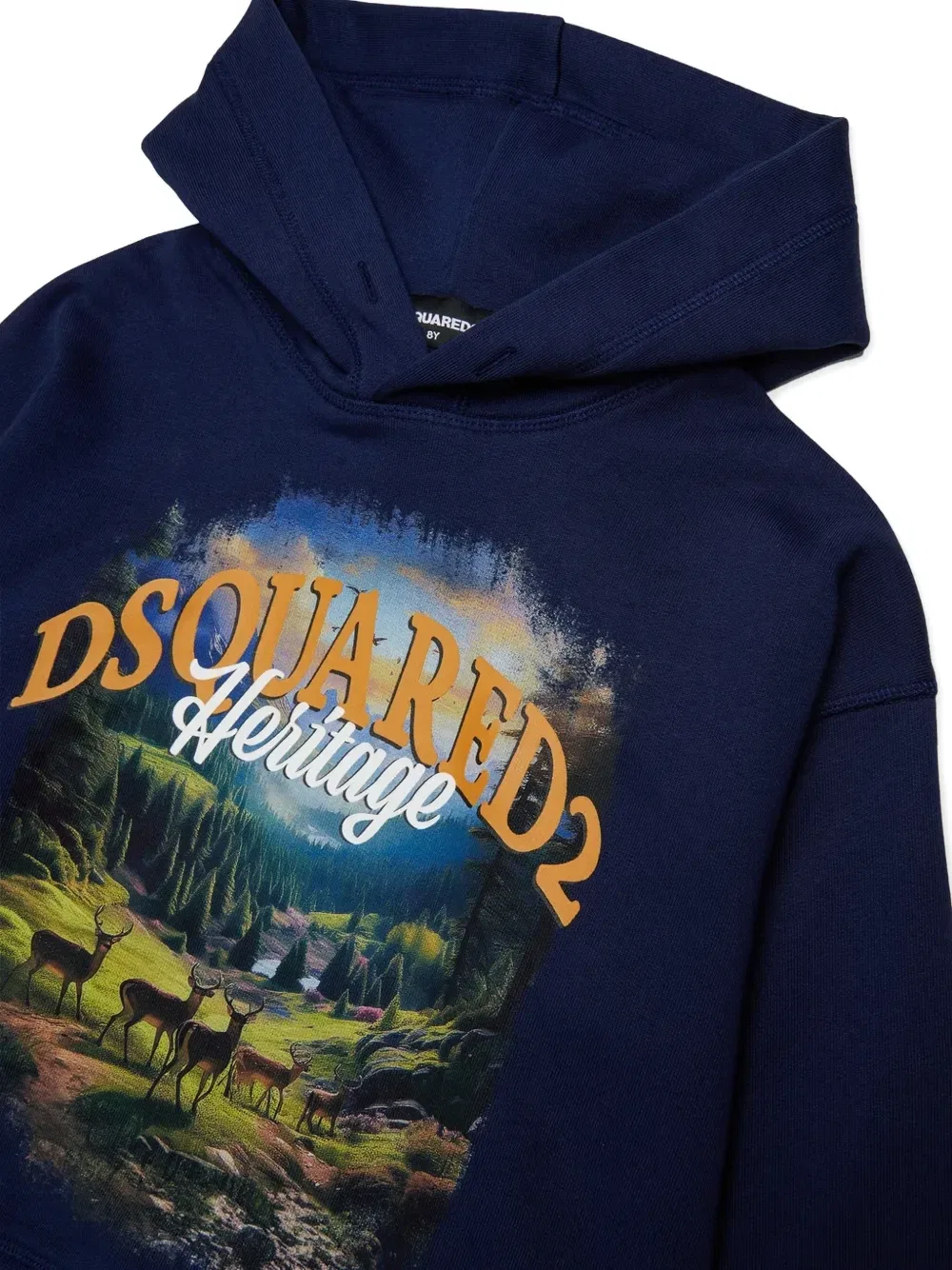Худи с графичным принтом Dsquared2 Kids, синий — фото 3
