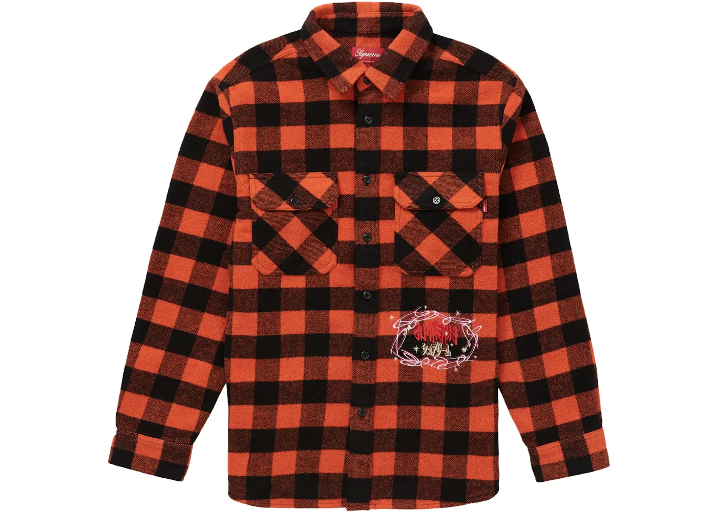 Мужская рубашка с принтом Buffalo Plaid Supreme, Orange