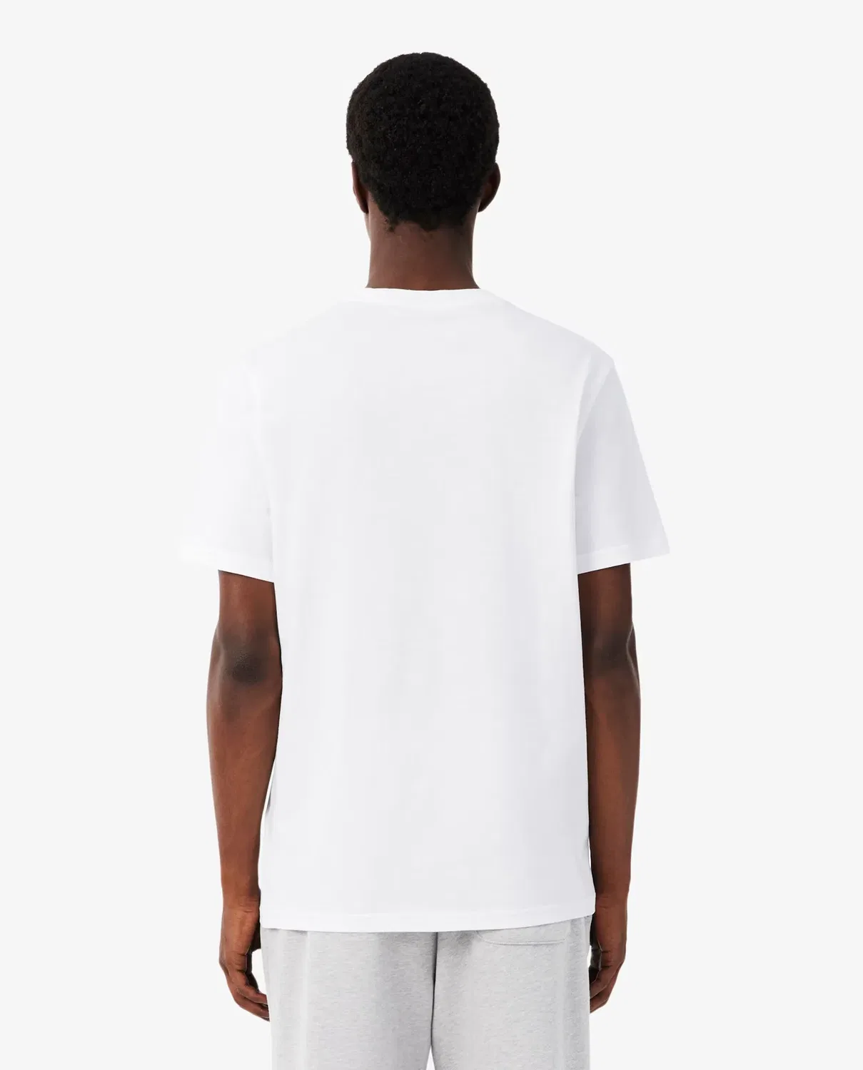 Мужская футболка с принтом из хлопка Lacoste, Blanco — фото 2