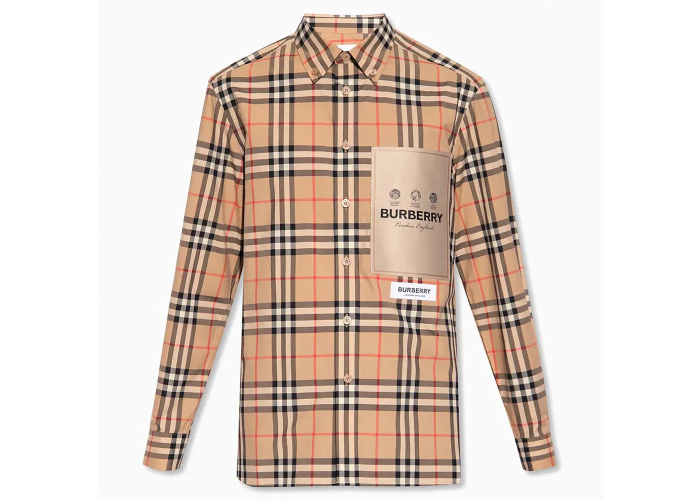 Мужская рубашка с принтом Cuthbert Checked Burberry, Beige