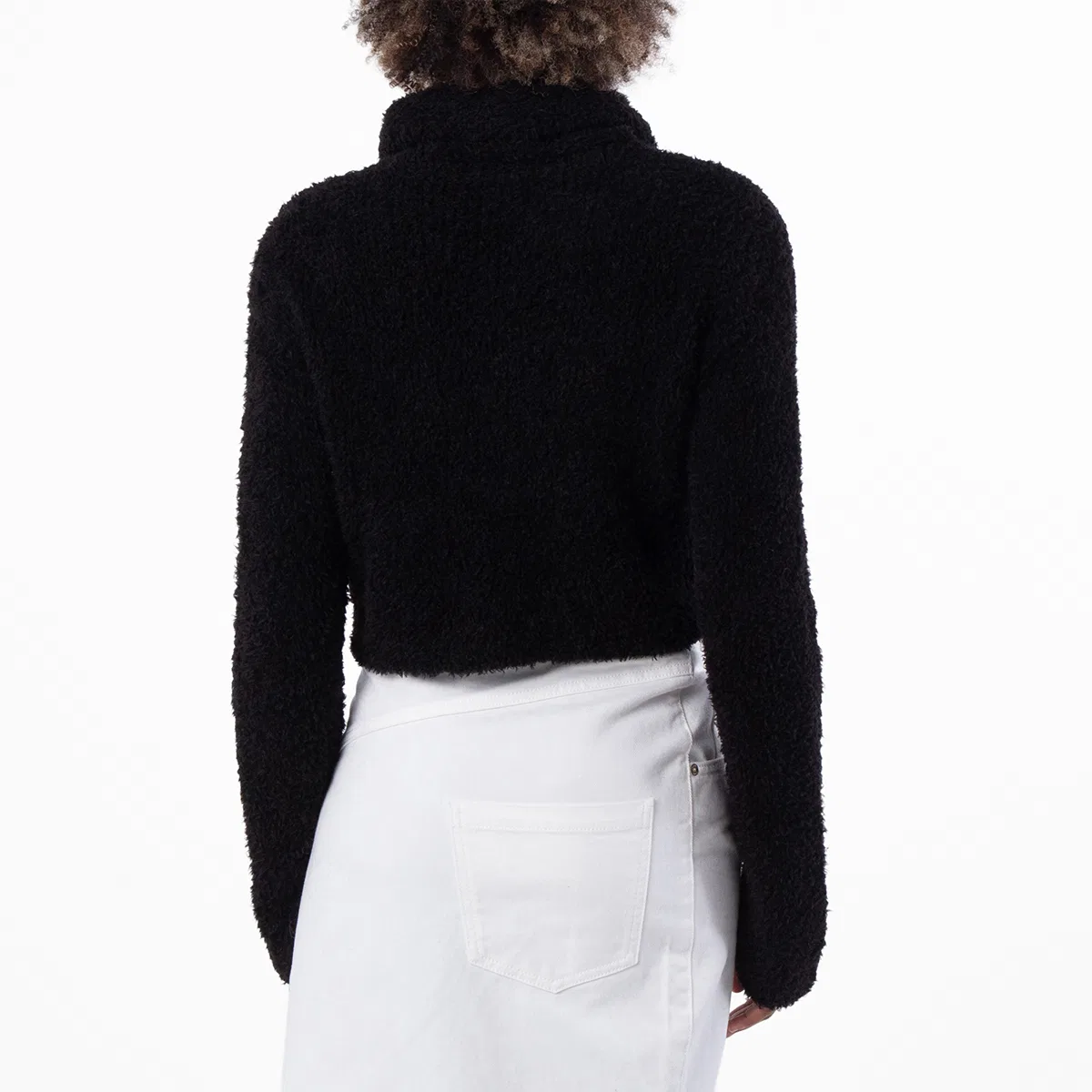 Женский джемпер с высоким воротом и длинным рукавом Saint Laurent, Black — фото 3