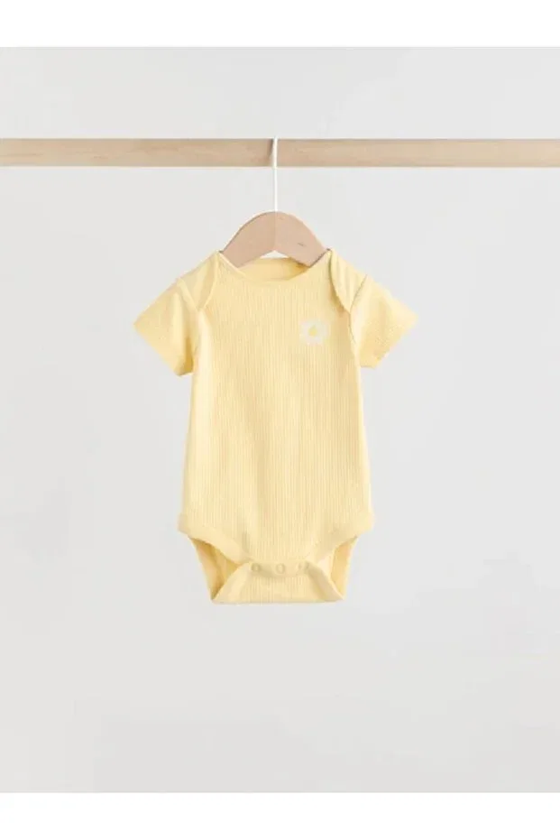 Детское боди-комбинезон с коротким рукавом с принтом Next Baby, Yellow — фото 4