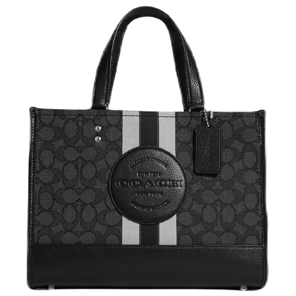 

Сумка Coach Outlet Dempsey Carryall In Signature Jacquard With Stripe And Coach Patch, серебристый/дымчато-черный