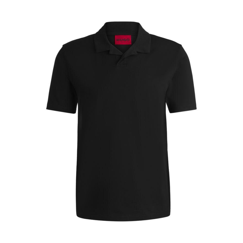 

Рубашка-поло облегающего кроя из эластичного хлопка с воротником Джонни HUGO, черный