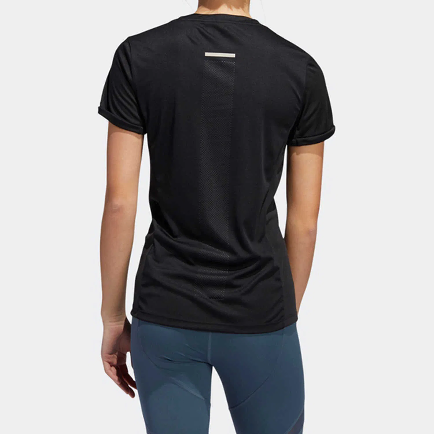 Женская футболка с круглым вырезом, прямой крой, Adidas, Black — фото 3