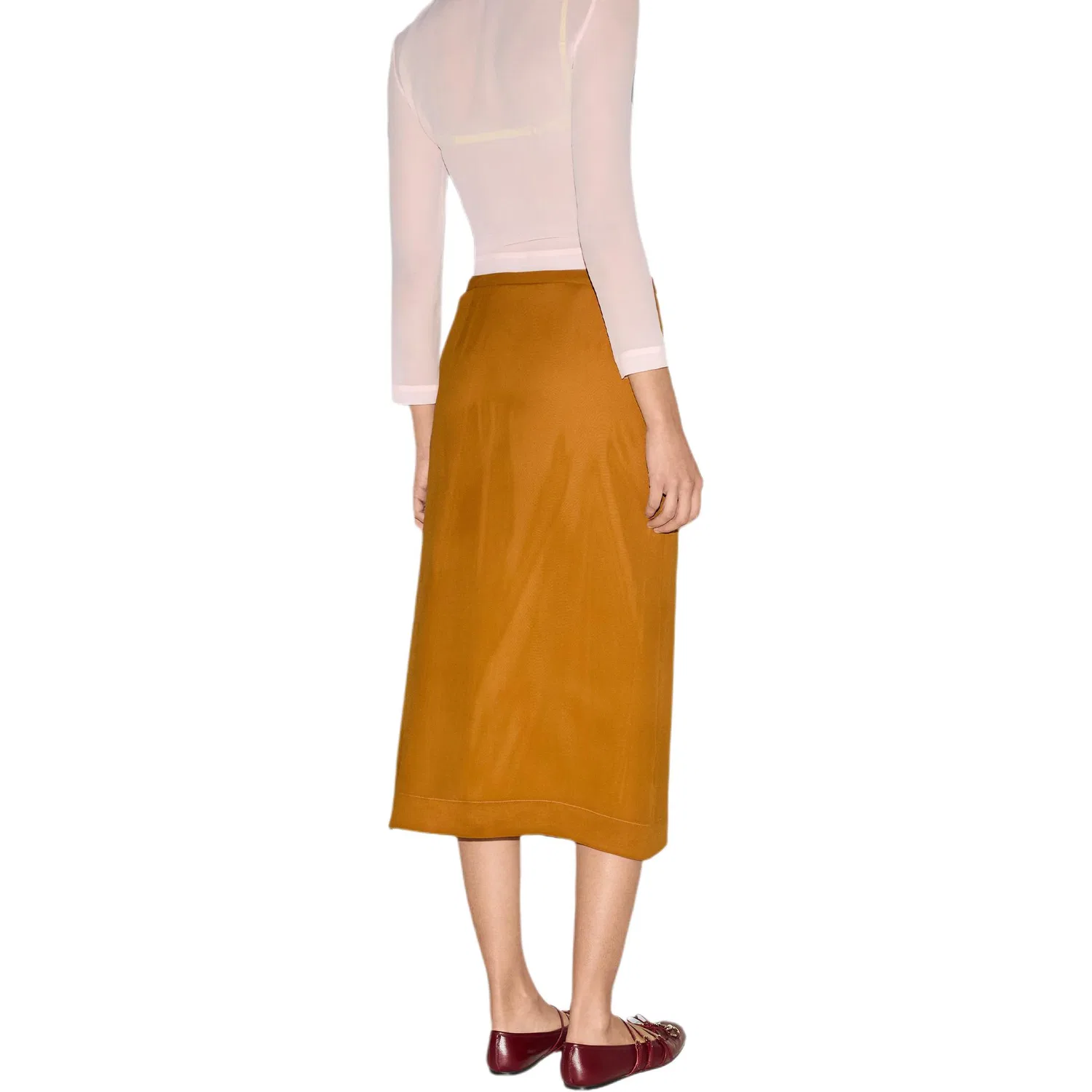 Женская юбка Casual Long Skirt Orange GUCCI, Оранжевый — фото 4