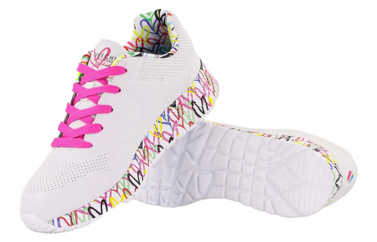 Детские кроссовки на шнуровке UNO LITE Skechers, Bunt Weiss — фото 4