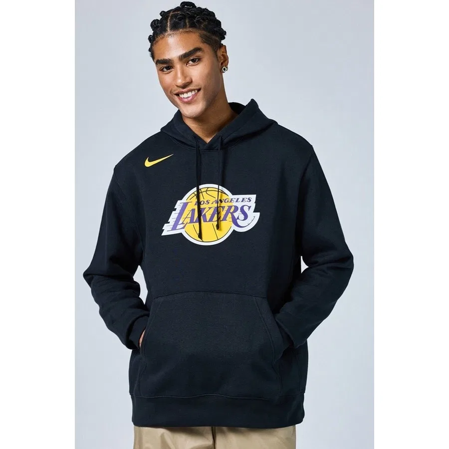 Мужская худи Nike Los Angeles Lakers Club Pullover Hoodie, Черный