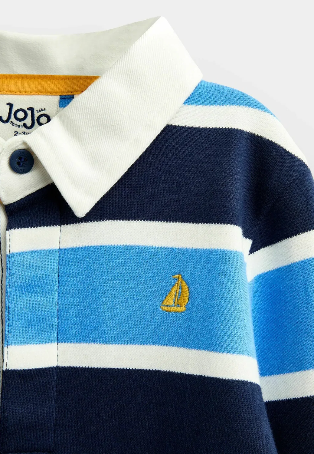 Классическая регбийная футболка - поло Jojo Maman Bébé, Blue — фото 3