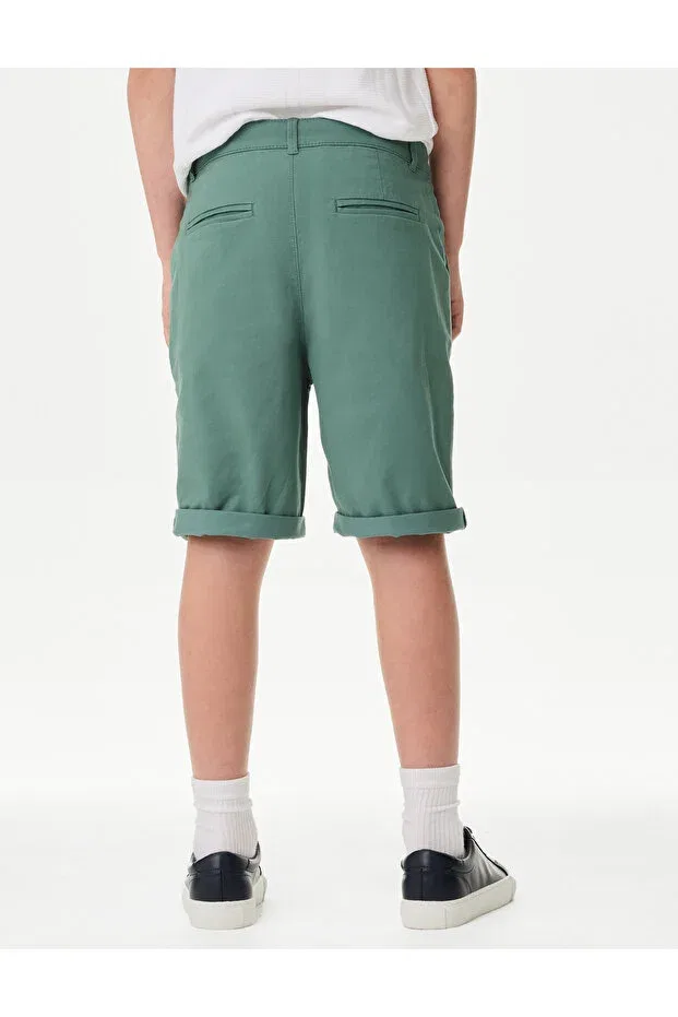 Детские шорты для мальчиков хлопковые Chino shorts Marks & Spencer, Green — фото 4