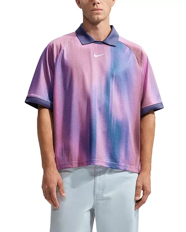 Мужское поло с принтом Jacquard Logo Jersey Polo Shirt Nike, Light Magenta