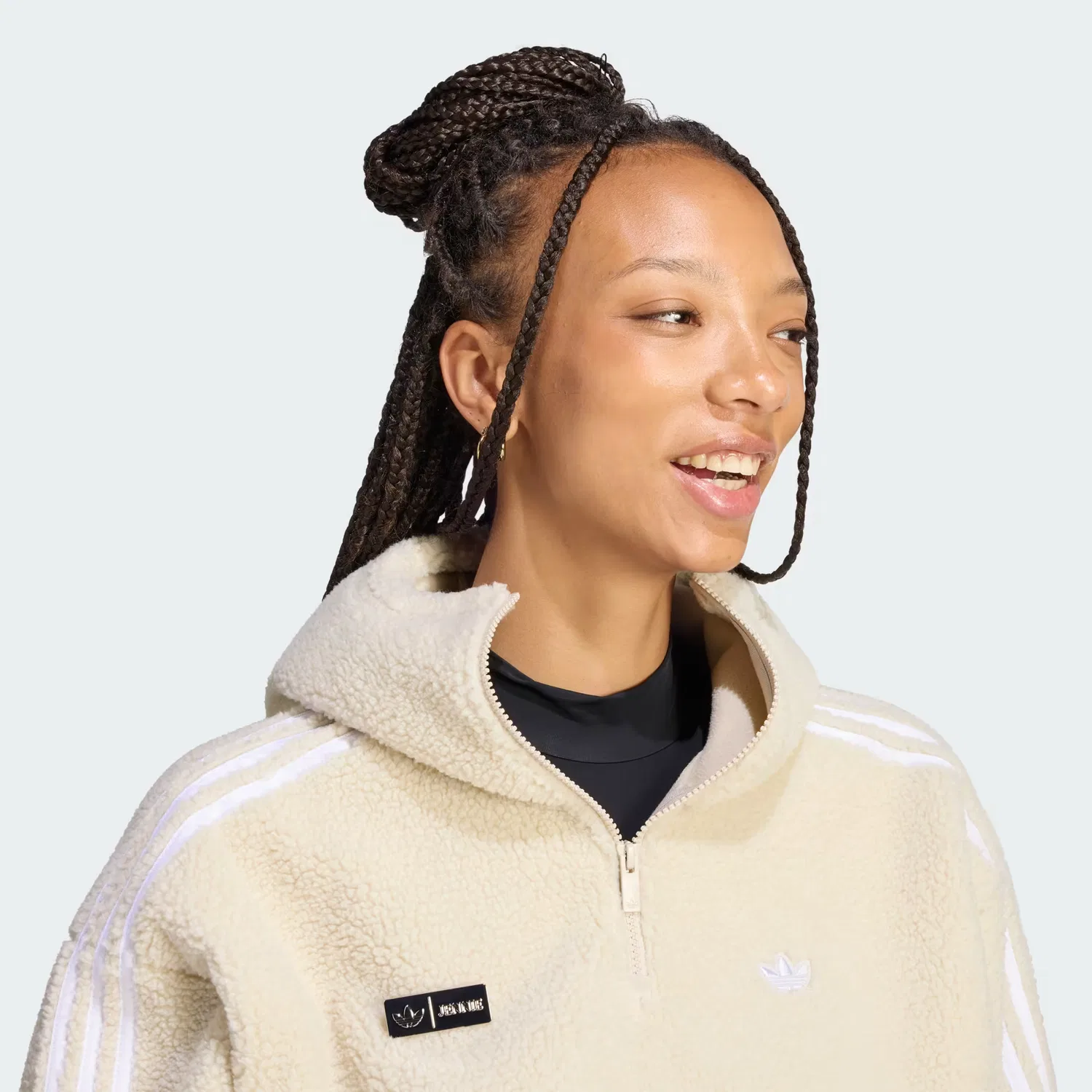 Женская флисовая куртка-худи свободного кроя Jennie Adidas Originals, Bliss — фото 4