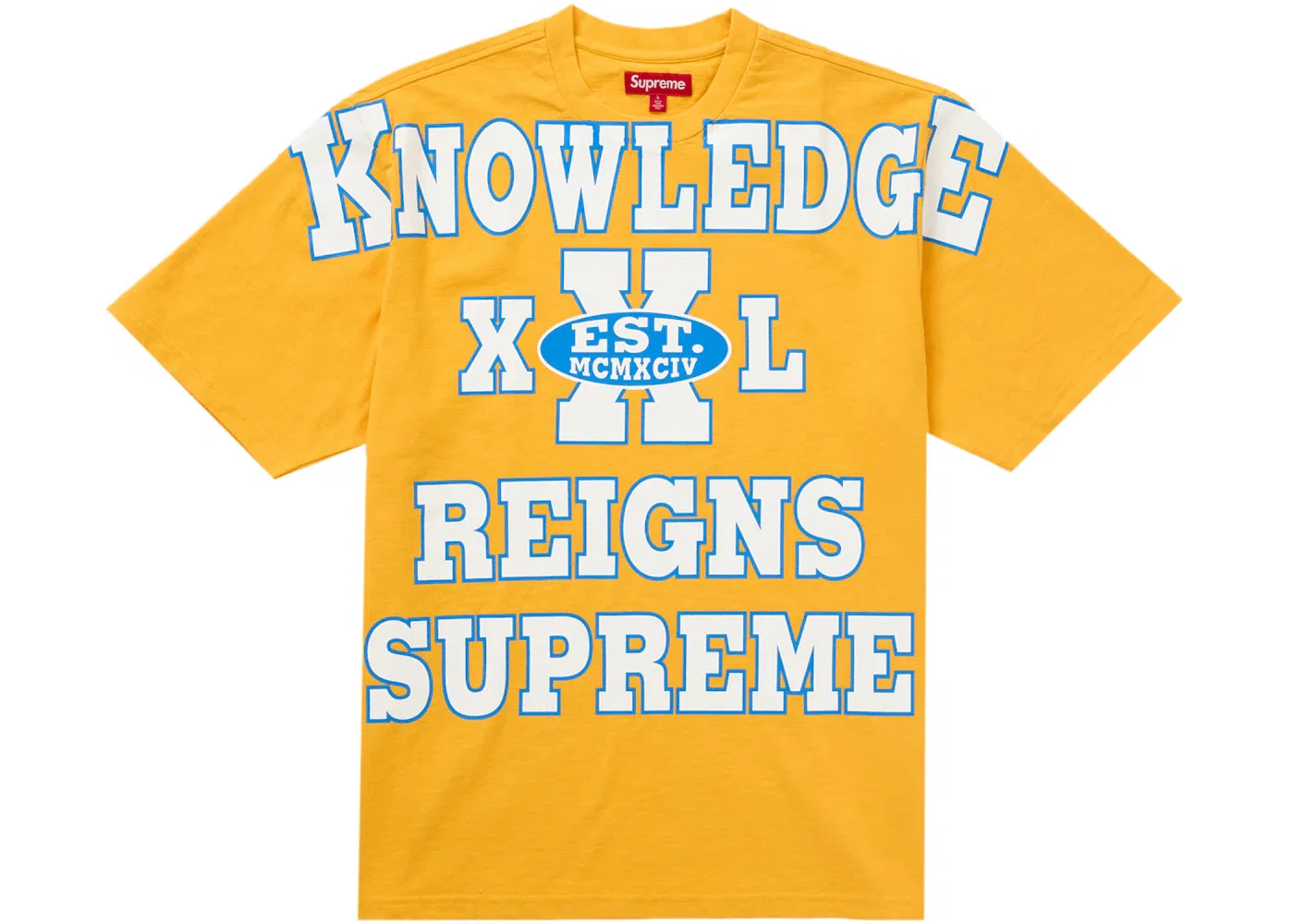 Мужская футболка Supreme Overprint Knowledge Top, Gold