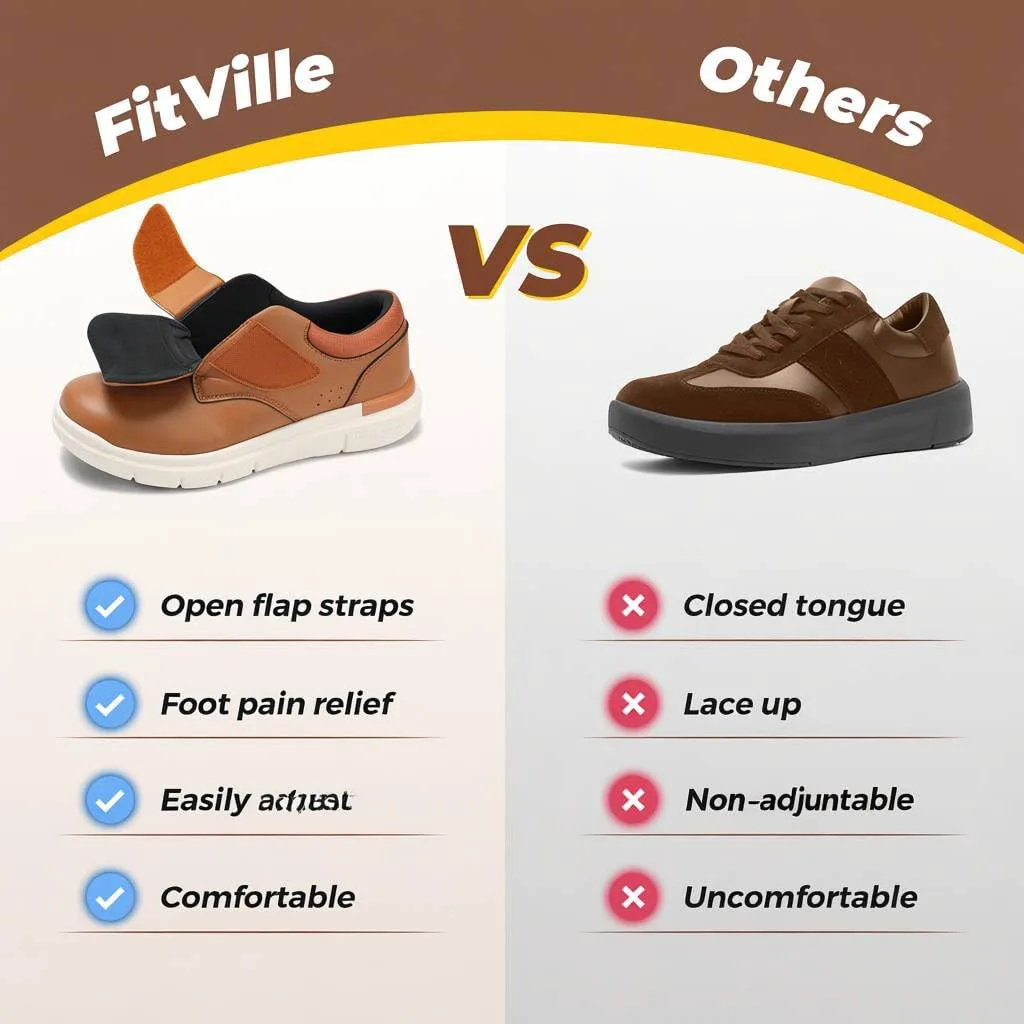 

Мужские диабетические туфли FitVille, очень широкие, удобные кожаные ходовые туфли с липучкой, ортопедические кроссовки для отеков и опухших ног