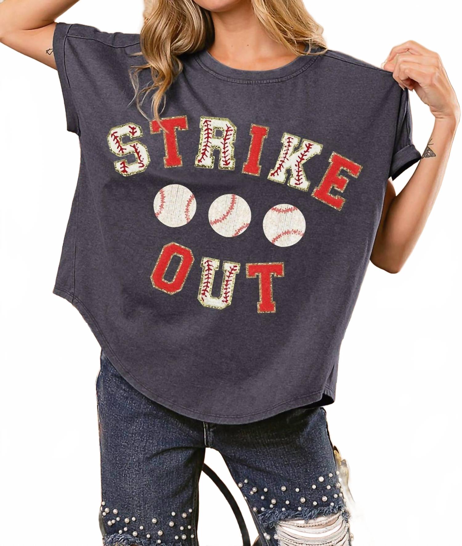 

Серый топ с пайетками и коротким рукавом Baseball Strikeout BiBi