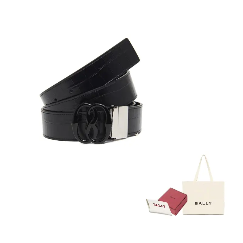 

BALLY Мужской ремень из телячьей кожи черный шириной 3.5 см, Black