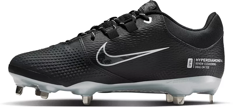 Женские софтбольные бутсы Nike Hyperdiamond 4 Pro Metal Fastpitch, цвет Black/Platinum — фото 3
