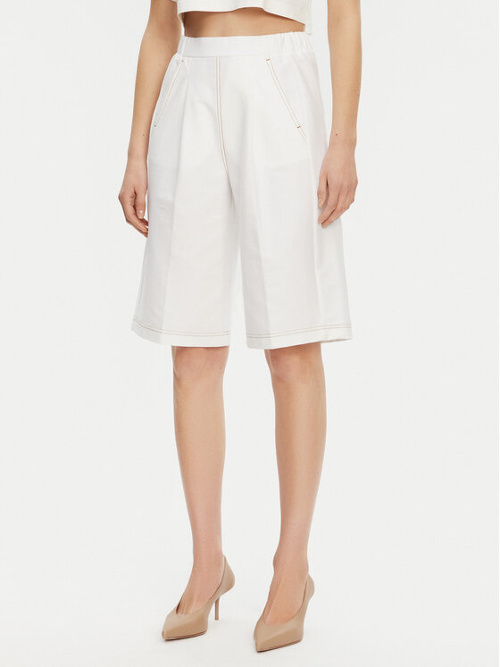 

Шорты из ткани обычного кроя Texas 2516781027650 Max Mara, белый