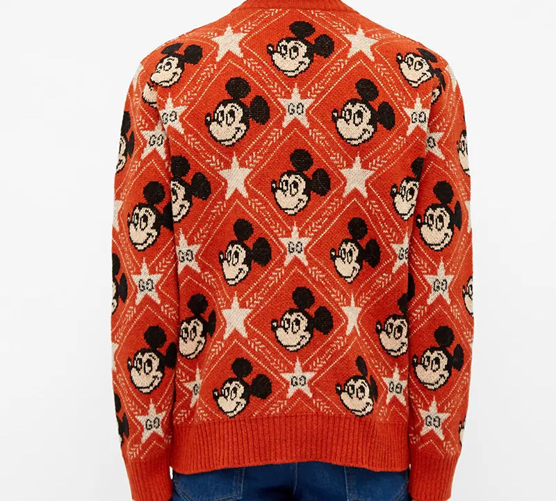 GUCCI X Disney Микки Маус Джемпер Жаккард Оранжево-красный — фото 4