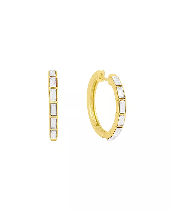 

Серьги-Кольца с кристаллами огранки «багет» And Now This, gold