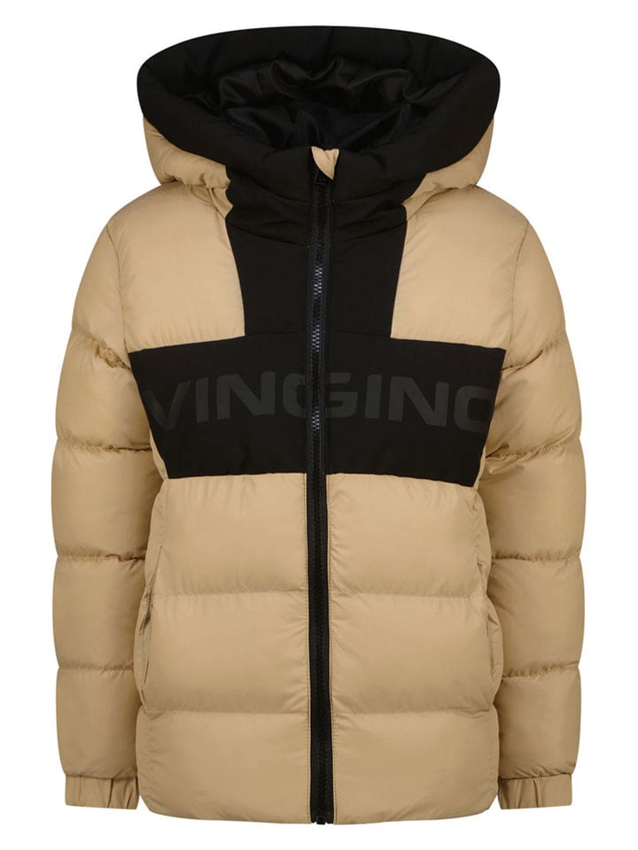 

Vingino Стеганая куртка бежево-черного цвета