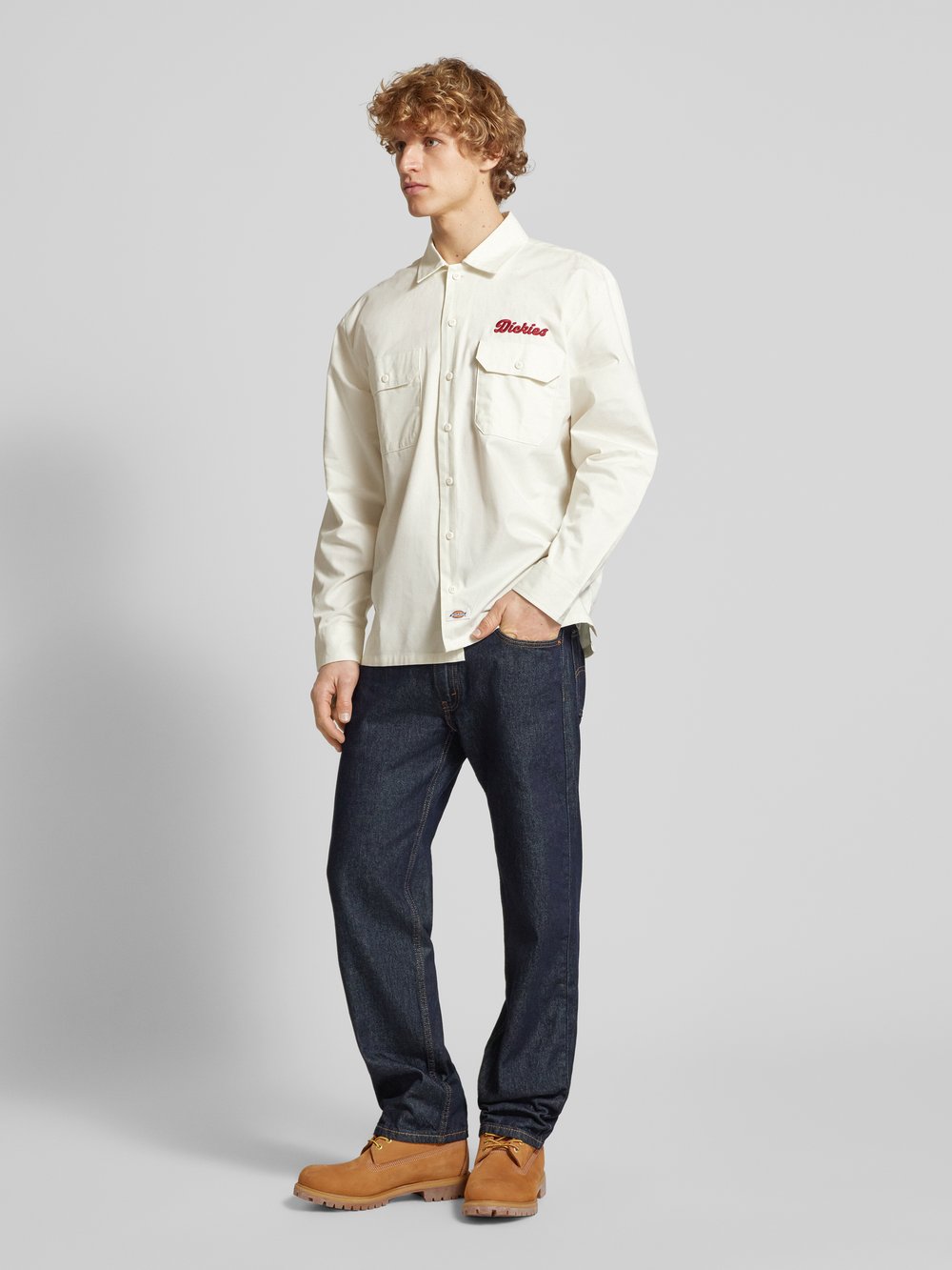 

Повседневная рубашка прямого кроя с нагрудными карманами, модель «LEWISTOWN» Dickies, кремовый